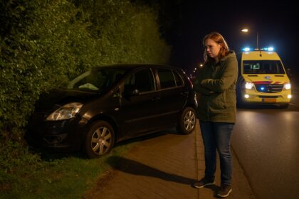 Auto komt in heg op Plantagelaan Barneveld