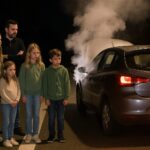 Auto stoot dikke rook uit op A30-afrit Barneveld; gezin ongedeerd