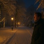 Avondlijke sneeuw in Barneveld