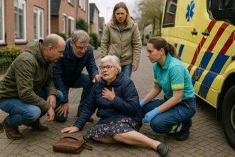 Bejaarde valt in Voorthuizen, omstanders helpen