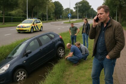 Bestuurder belandt met auto in sloot en naar ziekenhuis