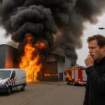 Brand Harselaar door kerstboom in bedrijfspand