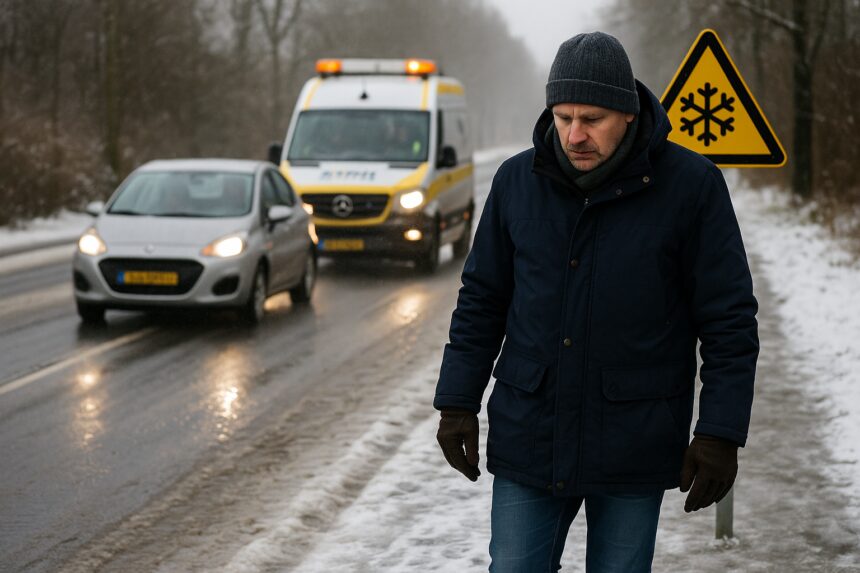 Code geel vanwege gladheid tot dinsdagochtend en NS-waarschuwing
