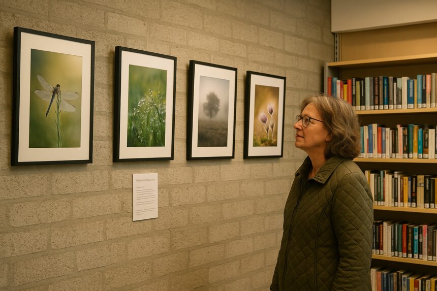 Expositie natuurbeelden door Alie van den Brandhof in Renswoudse bieb