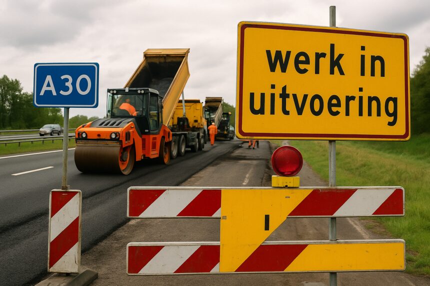 LIVE Verkeersupdate: Wegwerkzaamheden A30 gestart
