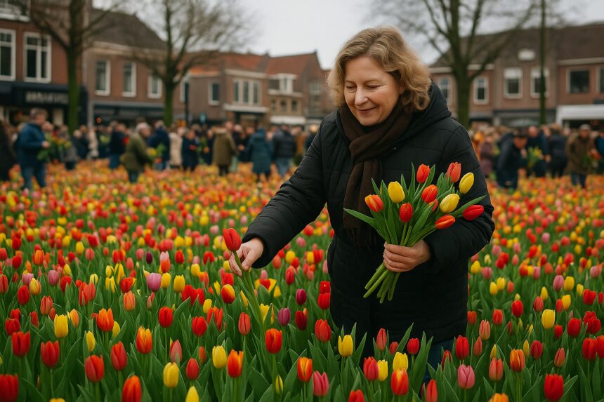Winkeliers Barneveld-centrum delen zaterdag 10.000 tulpen uit
