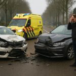 Zware botsing veroorzaakt grote schade op Thorbeckelaan Barneveld